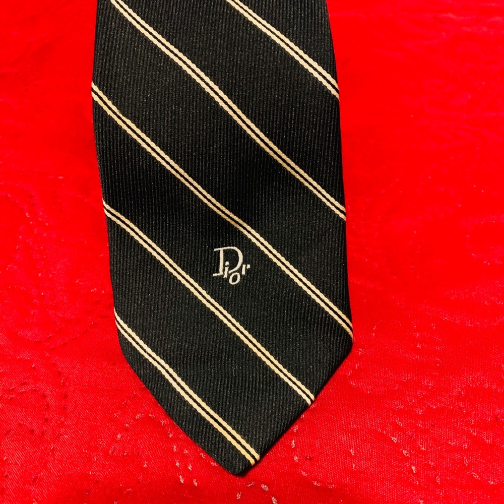 Vintage Christian Dior striped Neck Tie - Picture 5 of 10